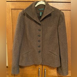 Lauren by Ralph Lauren women’s brown tweed blazer, size 12